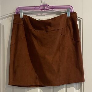 Brown Suede Mini Skirt